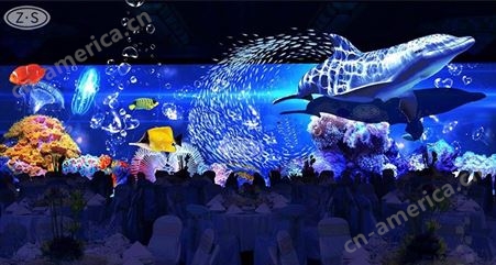 3D立体沉浸式绘画投影 儿童大屏墙面涂鸦 海洋馆恐龙乐园全息投影