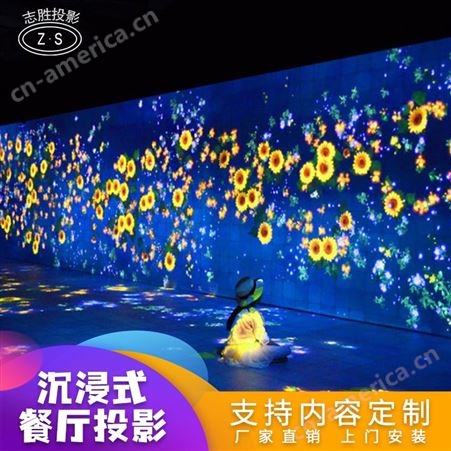 5D全息投影技术 餐厅宴会厅光影艺术 广州互动投影设备厂家