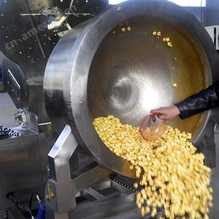大型米花糖生产设备 美式球形燃气爆米花机 不锈钢玉米膨化机