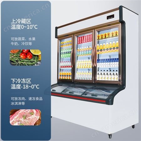 便利店展示柜冷藏冷冻柜冰箱商用子母冰柜冰淇淋立式保鲜柜饮料柜