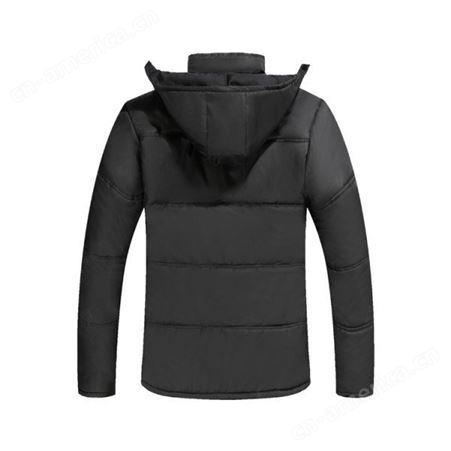 76%棉绒黑色冬季羽绒棉衣外套 防风保暖防寒服 一对一打样设计