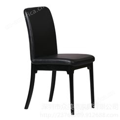 餐厅茶餐厅黑色铁艺餐椅，餐饮店皮革餐椅凳子定做，奶茶店主题餐厅沙发桌椅组合