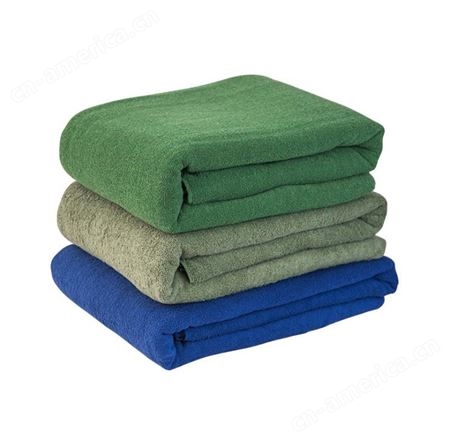 全棉毛巾被 夏天用毛毯 应急物质批发 军绿毛巾被 消防用毯子