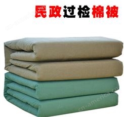 救灾军绿棉被 冬季被子保暖 品牌棉花被生产