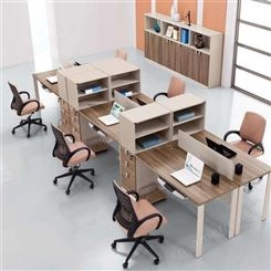 简约现代职员办公桌4人位 卡座隔断电脑桌椅组合 办公电脑桌厂家