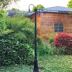 欧式庭院灯户外防水双头三头景观灯小区路灯杆灯罩改造花园草坪灯