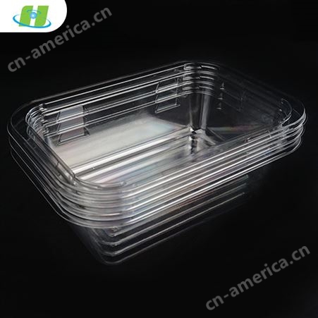 环塑一次性生鲜托盘透明塑料平底托盘食品无盖打包盒水果包装盒