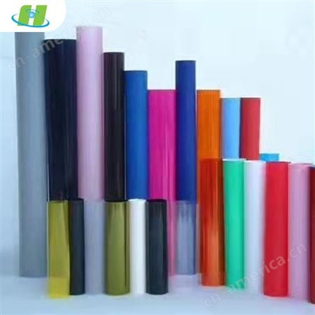 彩色透明PVC软玻璃 软胶板 红黄蓝绿粉塑料软薄膜加工 背景布