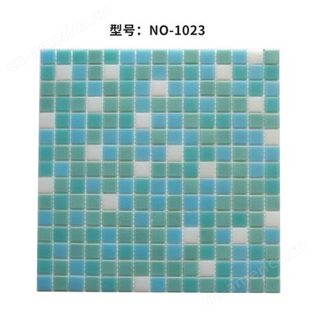 群舜NO-1020蓝色混拼游泳池马赛克玻璃瓷砖 阳台背景墙砖