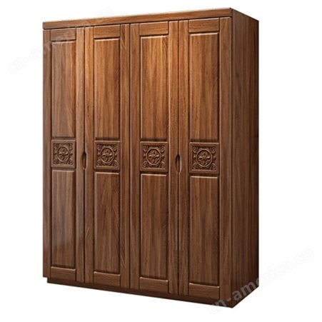 新中式简约衣柜 白蜡木实木衣橱 1.6米卧室移门衣柜小户型卧室家具 可定做