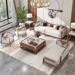 新中式罗汉床沙发 白蜡木全实木 大户型禅意客厅贵妃组合轻奢家具 可定做