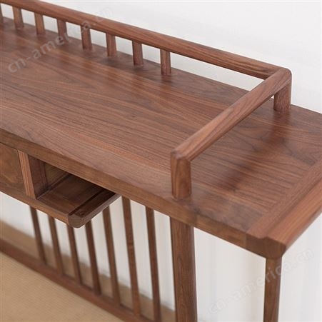 新中式白蜡木实木玄关柜 餐边柜 禅意翘头条案供桌盆景台 可定做