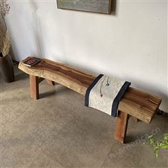 原木风化长条凳 实木板凳 茶桌配套凳榆木长凳 老木头板凳餐凳换鞋凳 可定做