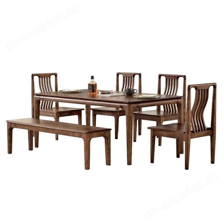 新中式餐桌椅 长方形大理石 现代轻奢简约餐椅饭桌 家用实木家具 可定做